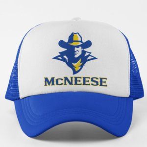 NEW McNeese State Cowboys Alt Logo Foam Trucker Snapback Hat 2-TONE BLUE WHITE